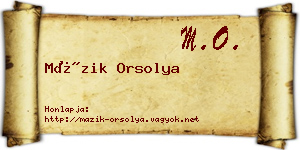 Mázik Orsolya névjegykártya